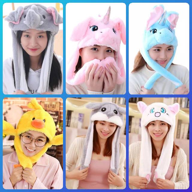 PROMO BUNNY HAT TOPI KELINCI KUPING BERGERAK TOPI KARAKTER HEWAN