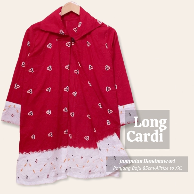 Cardigan Panjang Batik Jumputan Merah Putih 17 Agustusan