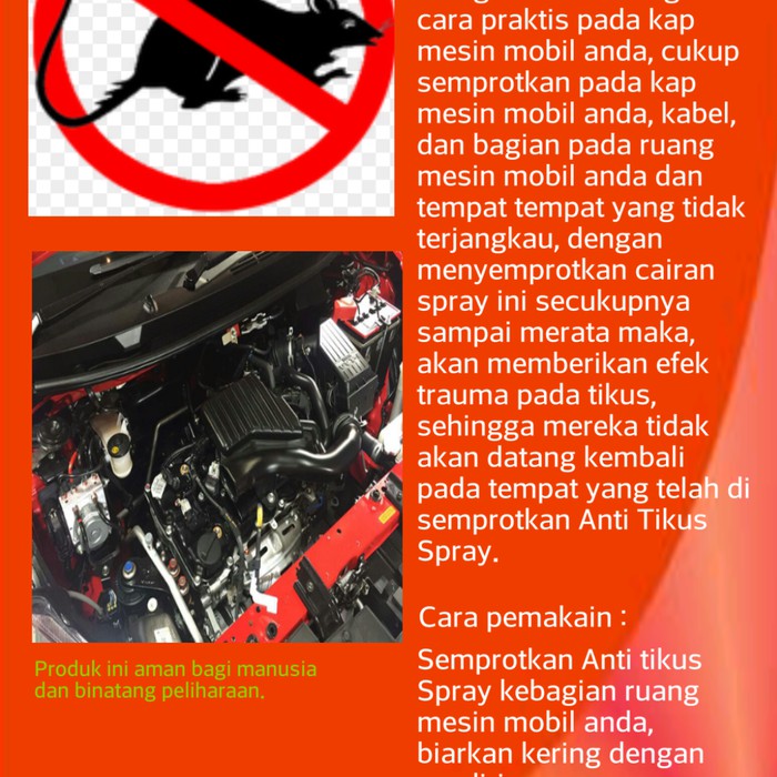 Pengusir/Anti tikus kap mesin mobil