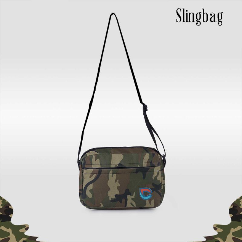 Tas Slingbag Loreng Army Pria Model Terbaru Keren Stylish Premium | Tas Sling Bag Cowo Cewek | Tas Selempang Original | Tas Samping Murah | Tas Salempang Tourer Shoulder Bag Buff Orion