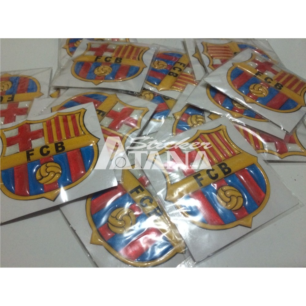 Sticker Cutting Timbul / Emblem Barcelona Besar Glossy