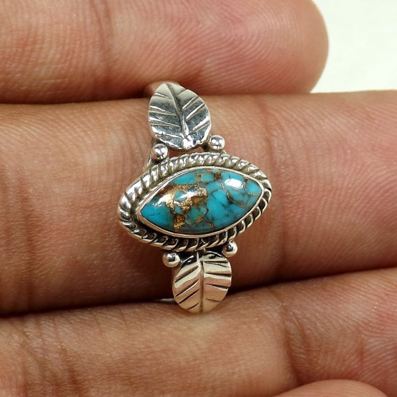 Cincin Turquoise Biru Bentuk Oval Gaya Eropa Dan Amerika Untuk Pria Dan Wanita