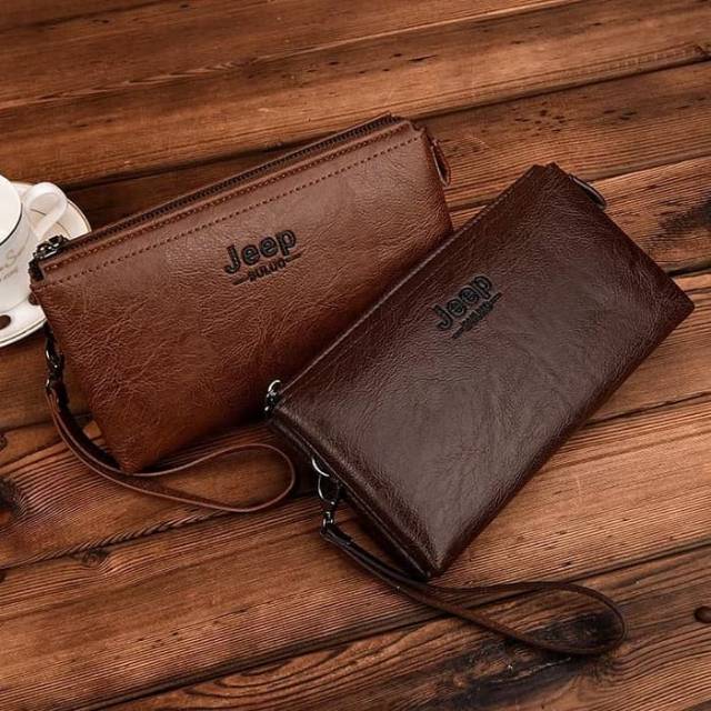 dompet kulit clutch pria wanita Jeep original impor pu leather fashion tas clutch pria premium
