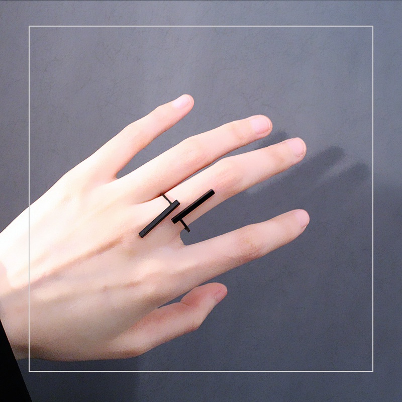 Cincin Model Terbuka Desain Geometri Gaya Simple Kreatif Untuk Wanita