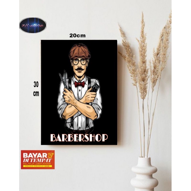 HIASAN DINDING BARBERSHOP/POSTER KAYU BARBERSHOP