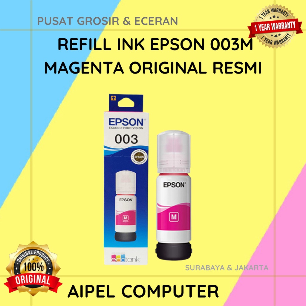 003M | REFILL INK EPSON 003 MAGENTA ORIGINAL RESMI