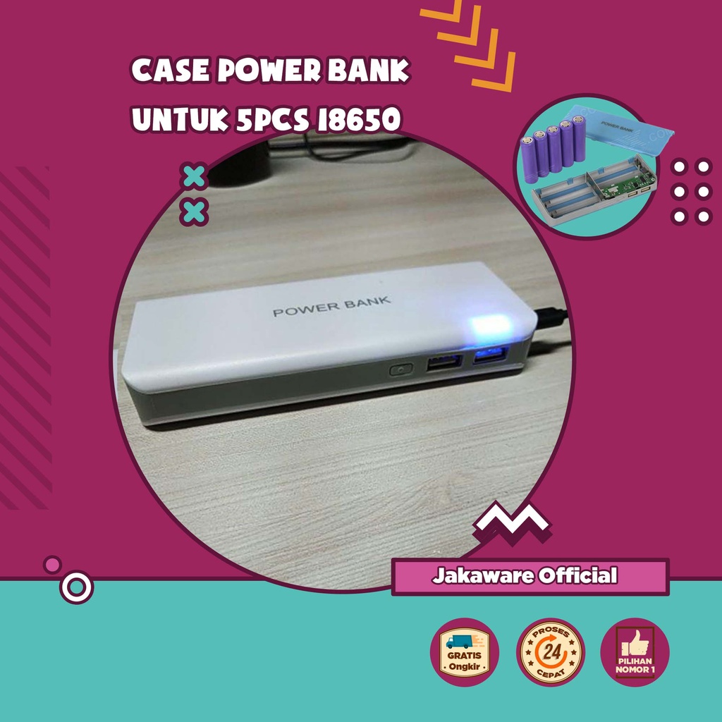 CASE POWER BANK UNRUK 5 PCS POWERBANK DIY CASING TEMPAT ISI USB MICRO CHARGE CAS CHARGER CASAN CHARG