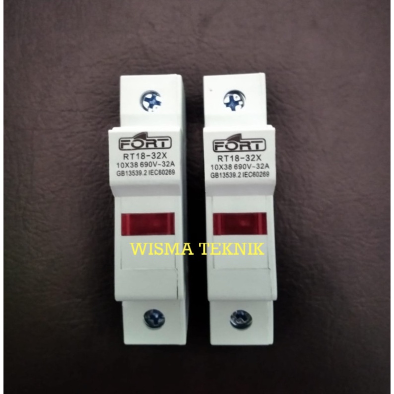 DIN RAIL FUSE HOLDER RUMAH FUSE FORT RT18-32