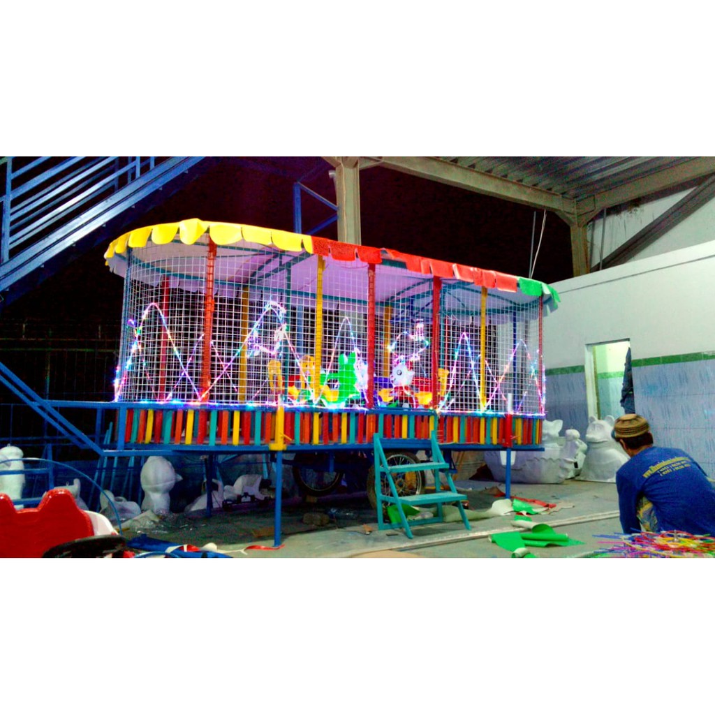Mainan playground / Mandi bola gerobak bisa keliling di tarik motor