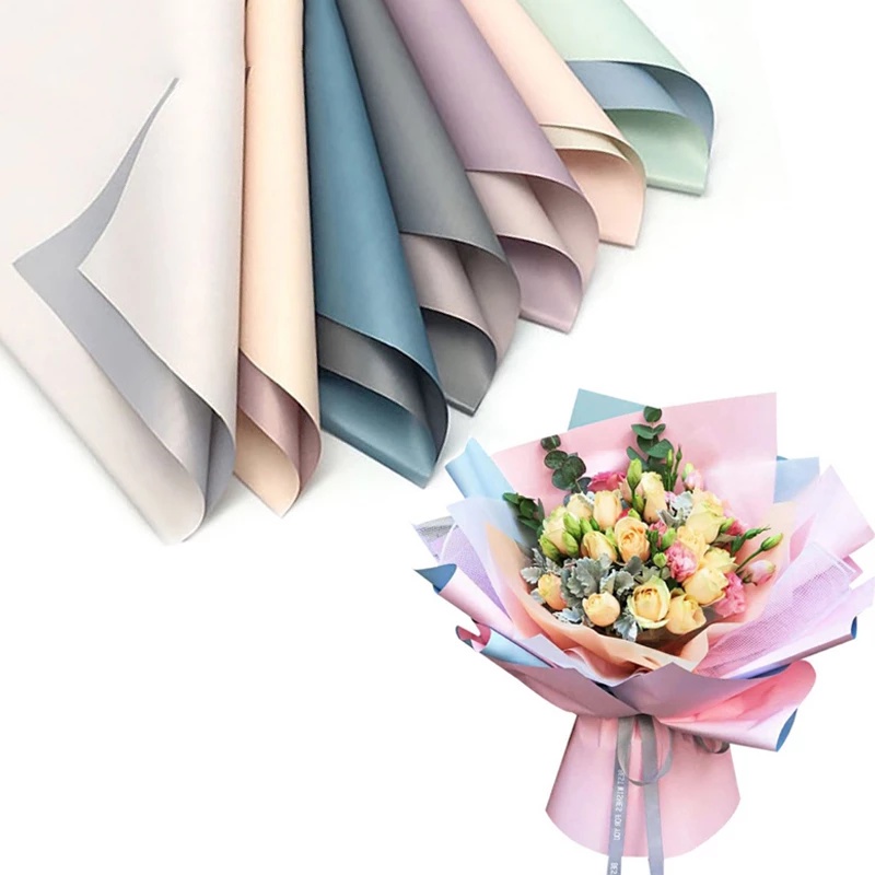 [20 Lembar] Kertas Buket Bunga Dua Warna / Kertas Cellophane Dua Warna / Flower Wrapping Paper Double Colour / Cellophane Double Colour