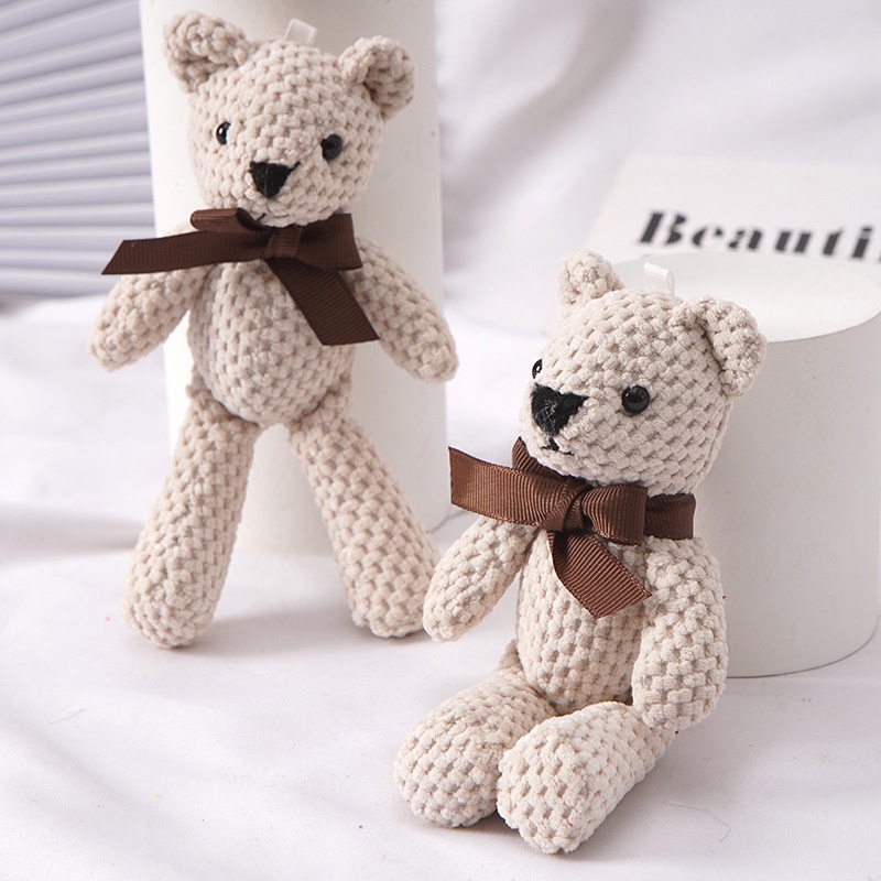 1pc Gantungan Kunci Boneka Beruang Bahan Plush Ukuran 16CM Untuk Dekorasi Pesta Ulang Tahun / Pernikahan