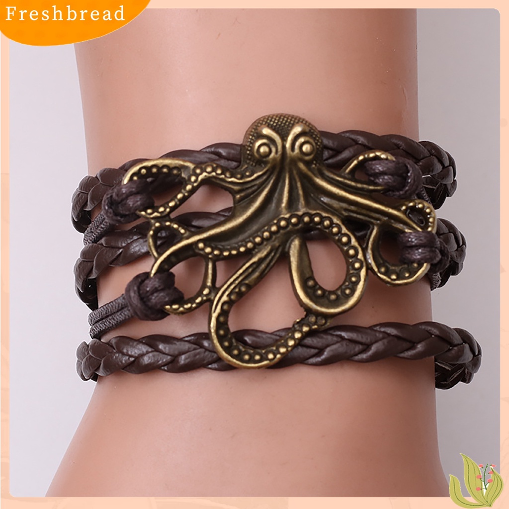 Terlaris Unisex Alloy Octopus Design Braided Bracelet Party Memorial Jewelry Accessories