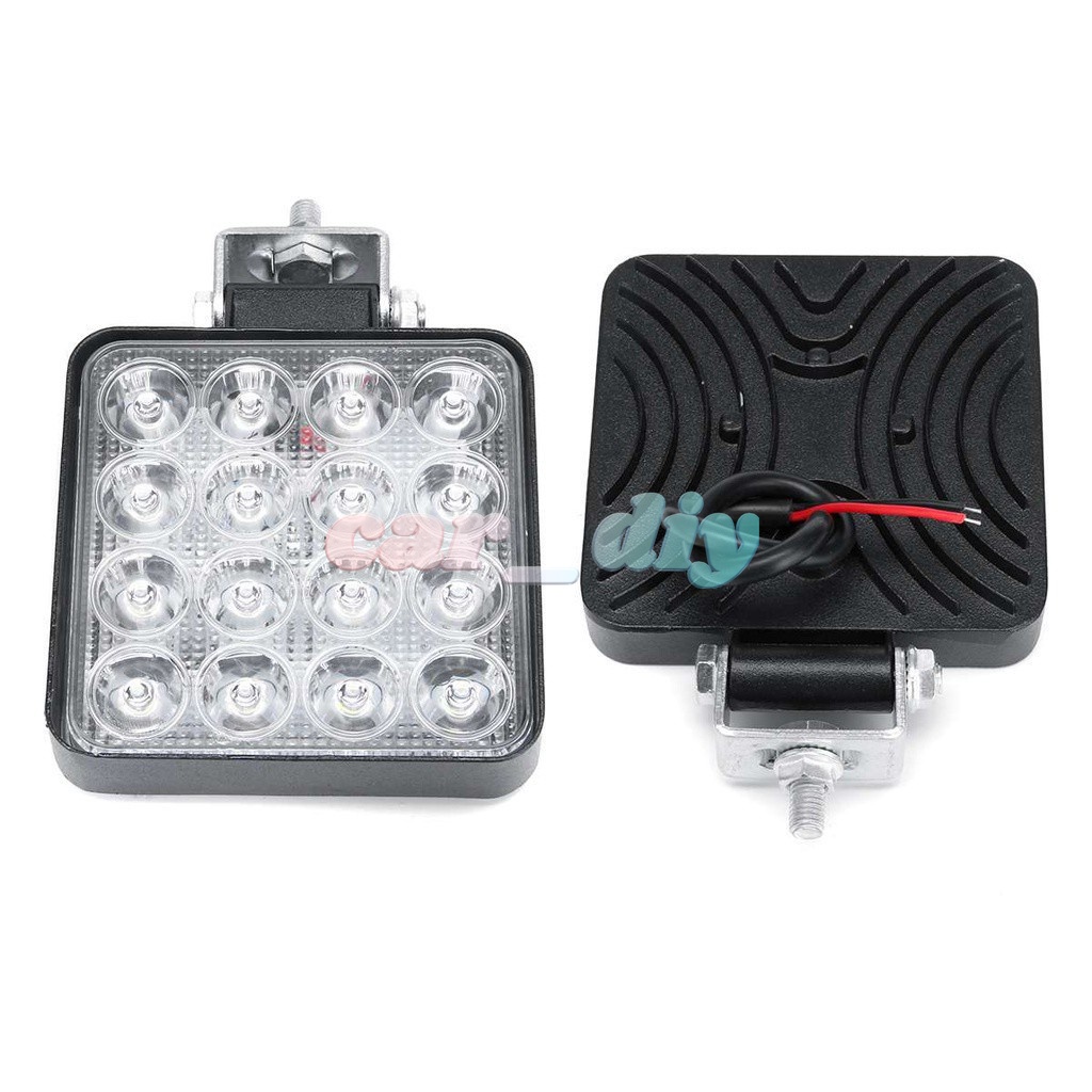 Lampu Sorot LED 48W 12V 24V Bentuk Persegi Untuk Mobil SUV 4WD