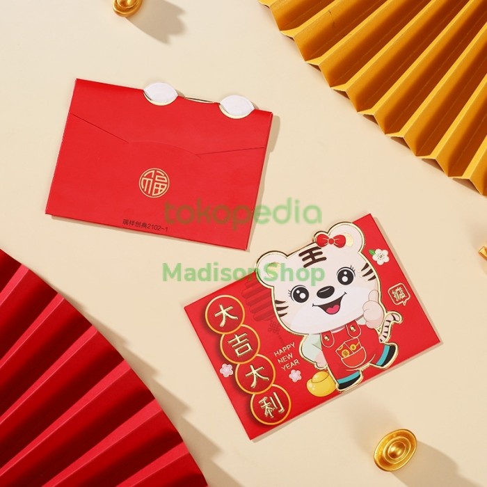 Angpao imlek Macan 2022 Premium Amplop Angpau Happy New Year Murah Harga Grosir Termurah