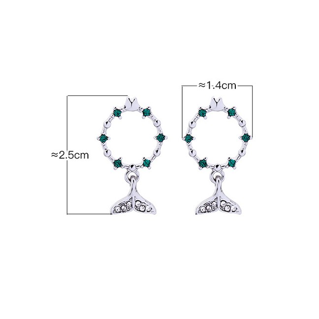 LRC Anting Tusuk Fashion Small Fish With Diamond Stud Earrings F55544