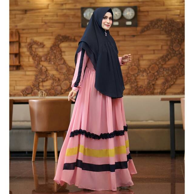 Syahida Gamis Syari Set Khimar Ceruty Babydoll Ori By Nazla