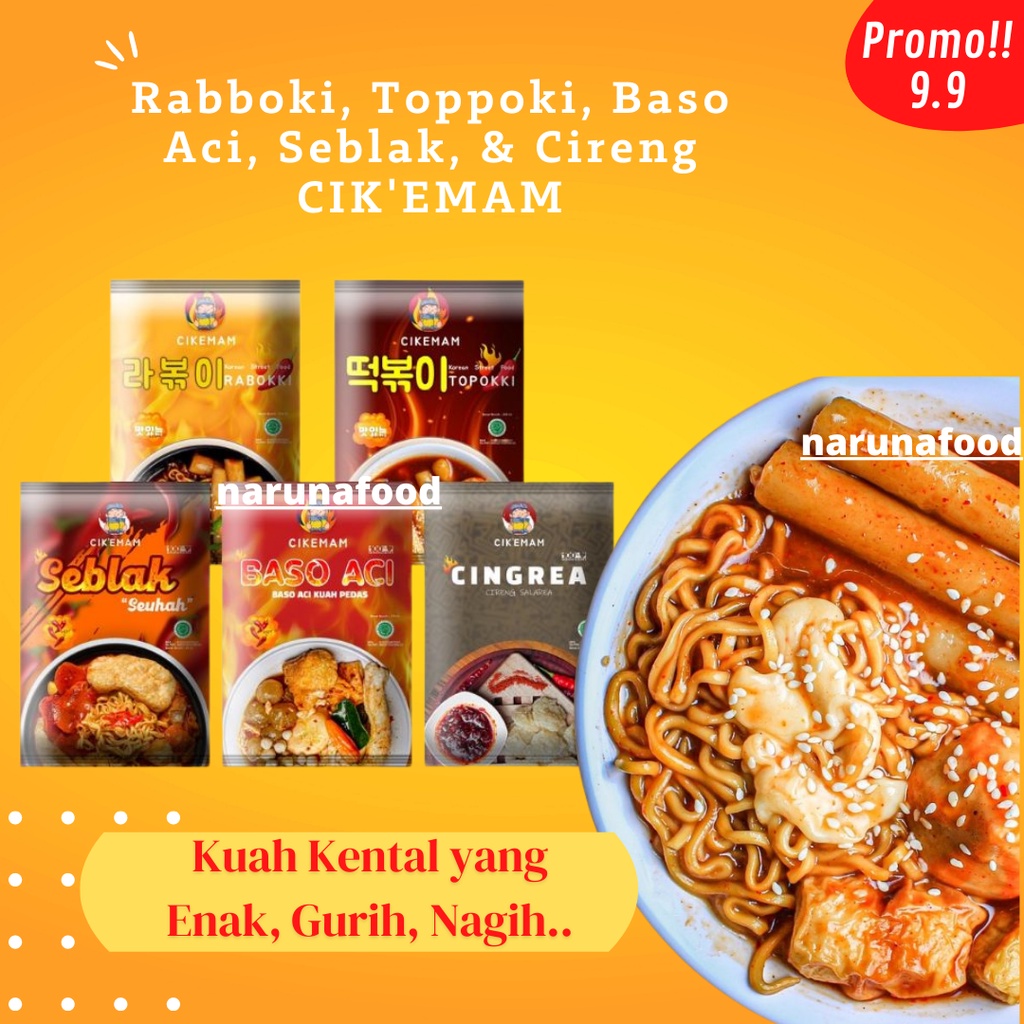 Jual Promo Makanan Korea Rabokki Topokki Baso Aci Cik Emam Original Pedas Gurih Seblak Instan 