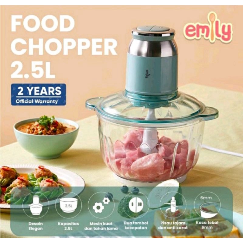 ELEK172 EMILY FOOD CHOPPER PERAJANG MAKANAN  ELEKTRIK 2,5ltr EFC14302