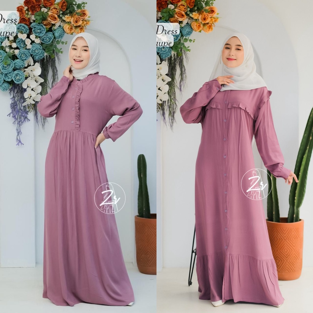 DRESS KATUN TWILL CALINA DAN ERIA ORI ZR GAMIS WANITA KEKINIAN NYAMAN