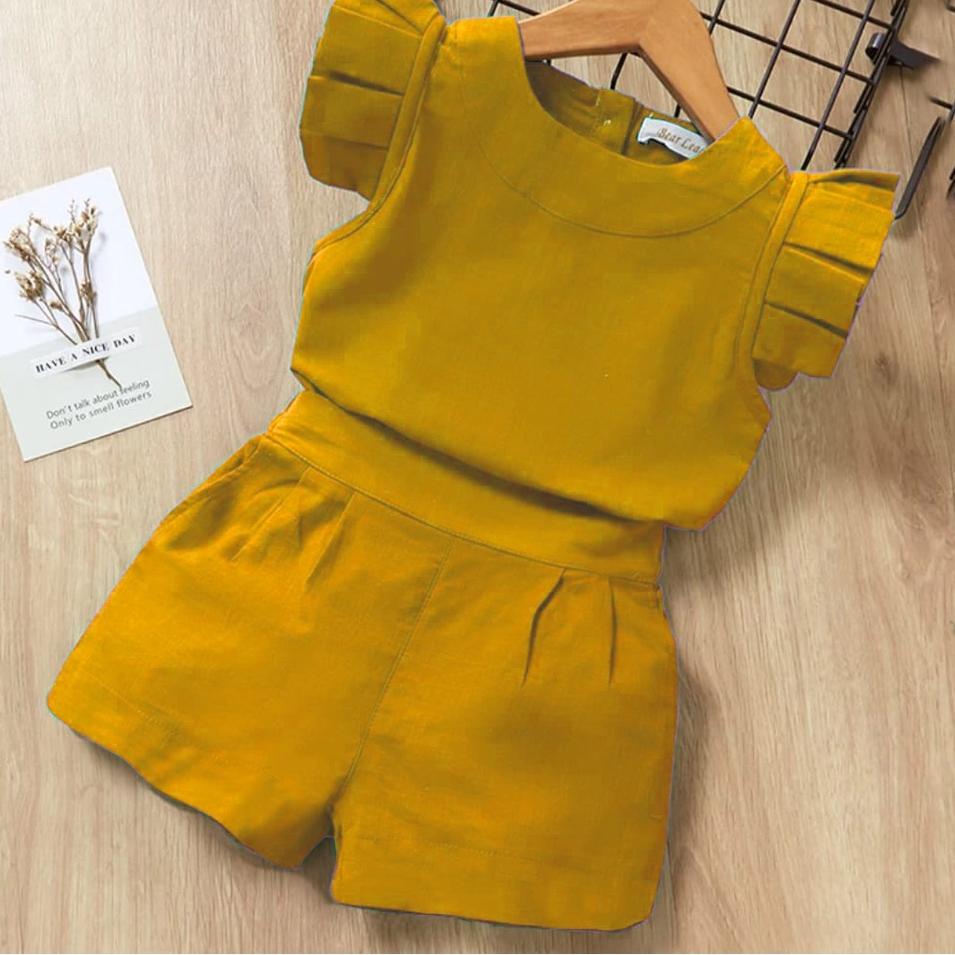 Ready Setelan anak perempuan Baju anak perempuan monoea set rempel anak perempuan