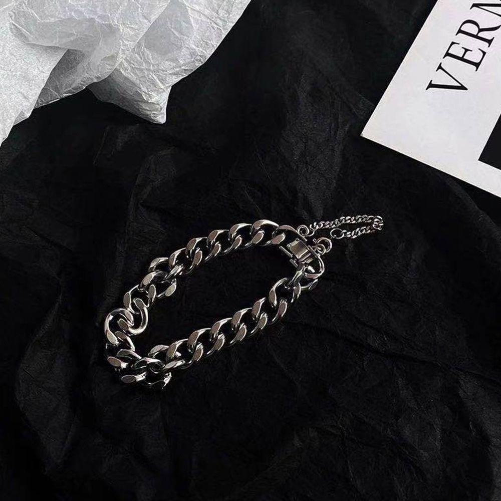 Gelang Rantai Tangan Bahan Alloy Tebal Warna-Warni Gaya Hip Hop Korea Untuk Pria Dan Wanita