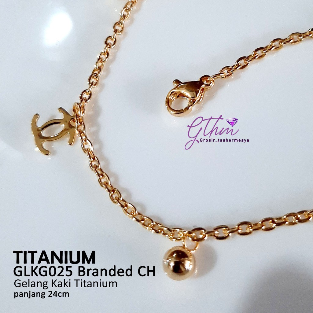 Gelang Kaki Titanium Anti karat canel Perhiasan fashion Import model simple kasual bisa dipakai sehari-hari glkg025