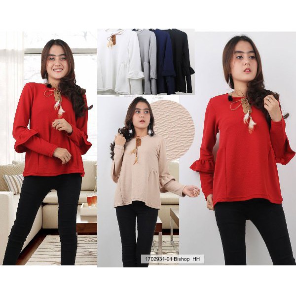 Promo Blouse Lengan Panjang Depan Tali