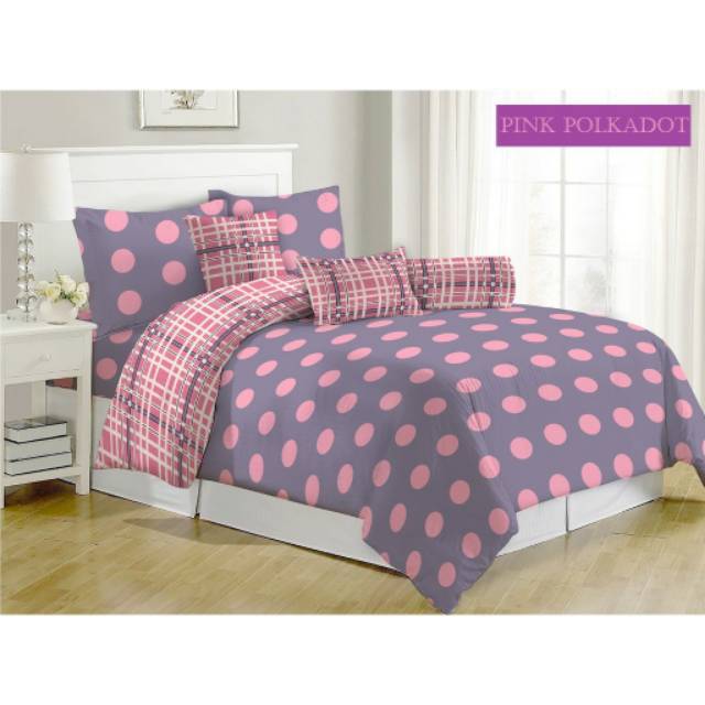 Banting Harga Fata_bed Cover Set Pink Polkadot Uk.180x200/160x200 MdeajQfnap9q5