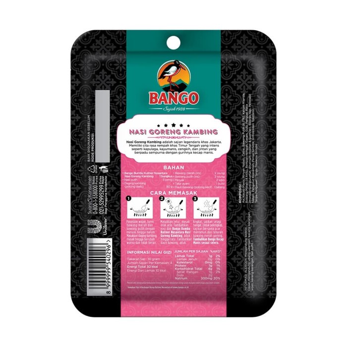 

Fe08774g Bango Bumbu Nasi Goreng Kambing 40Gr F3E1F111