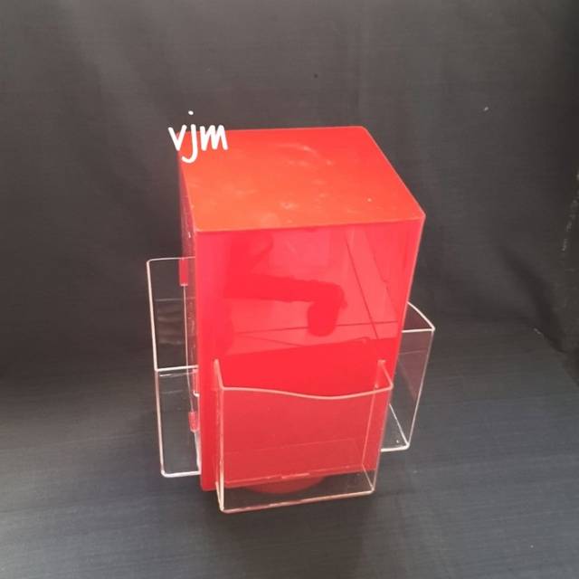 

Brosur holder acrylic 4d putar , tempat leaflet akrilik, merah