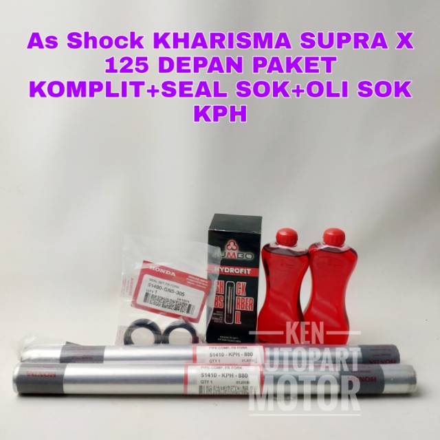 Jual As Shock As Sok KHARISMA SUPRA X 125 DEPAN PAKET KOMPLIT+SEAL SOK