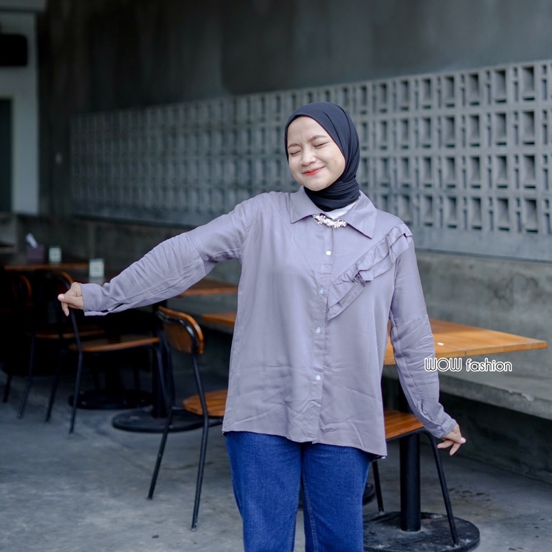 WOW-Kuky Kemeja Rayon Twill Premium / Atasan Wanita