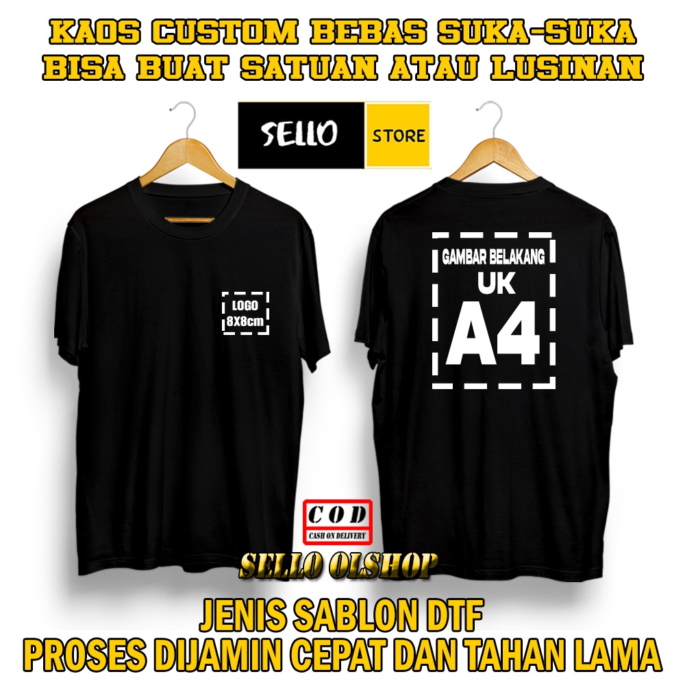 Jual Kaos Custom Sablon Kaos Satuan Kaos Foto Nama Kaos Desain Sendiri Dtf Siap Press Shopee 6954