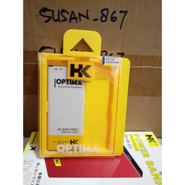 BATERAI BATTERY GALAXY NOTE 4 NOTE4 N9100 N 9100 DOUBLE POWER HK OPTIMA