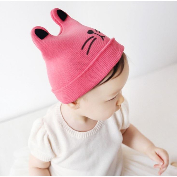 TSC - Topi Kupluk Rajut Bayi Telinga Kucing /Topi Rajut Unisex Kupluk Keren