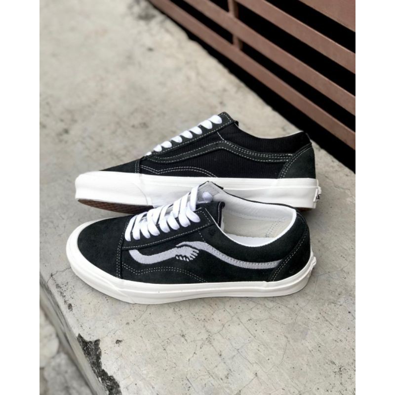 VANS X NOTRE OG OLD SKOOL VAULT LX BLACK MARRSHMALLOW(RESMI STORE LUAR)