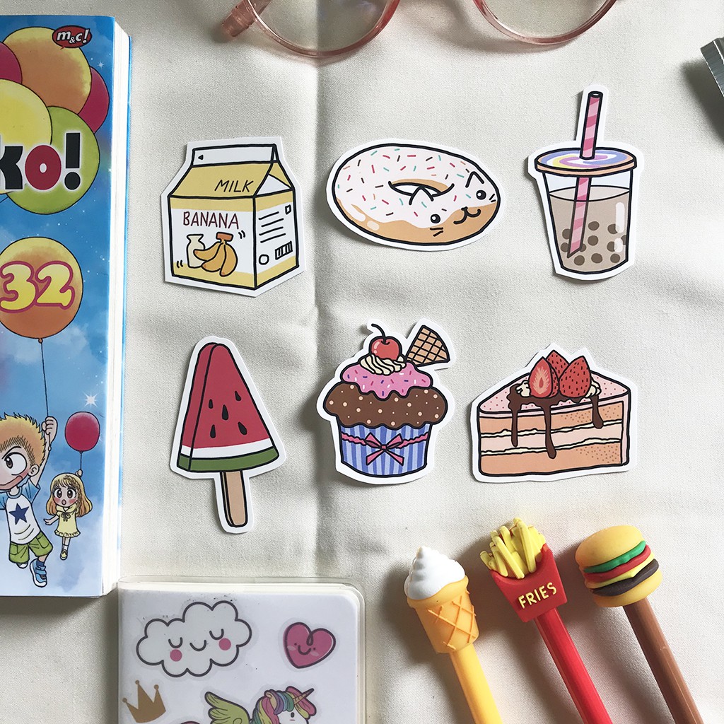 

Sticker Anti Air (waterproof) Seri Sushi, Cake, Boba Design by @asakecil