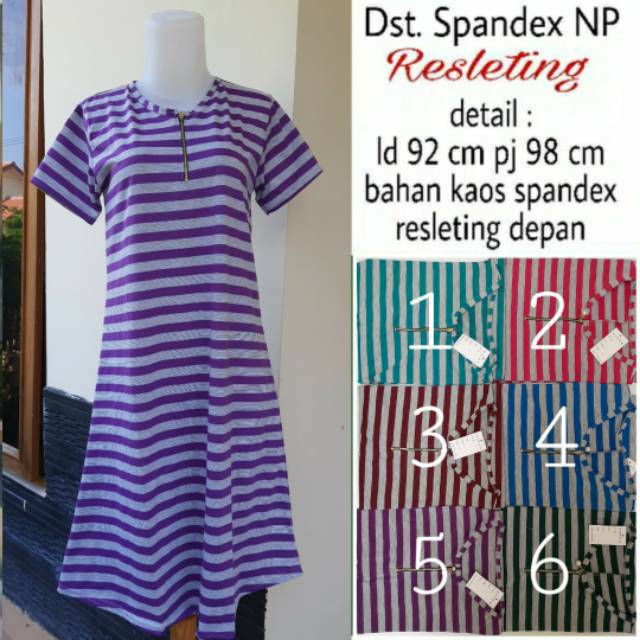 Daster wanita dewasa Np kaos spandex murah resleting depan
