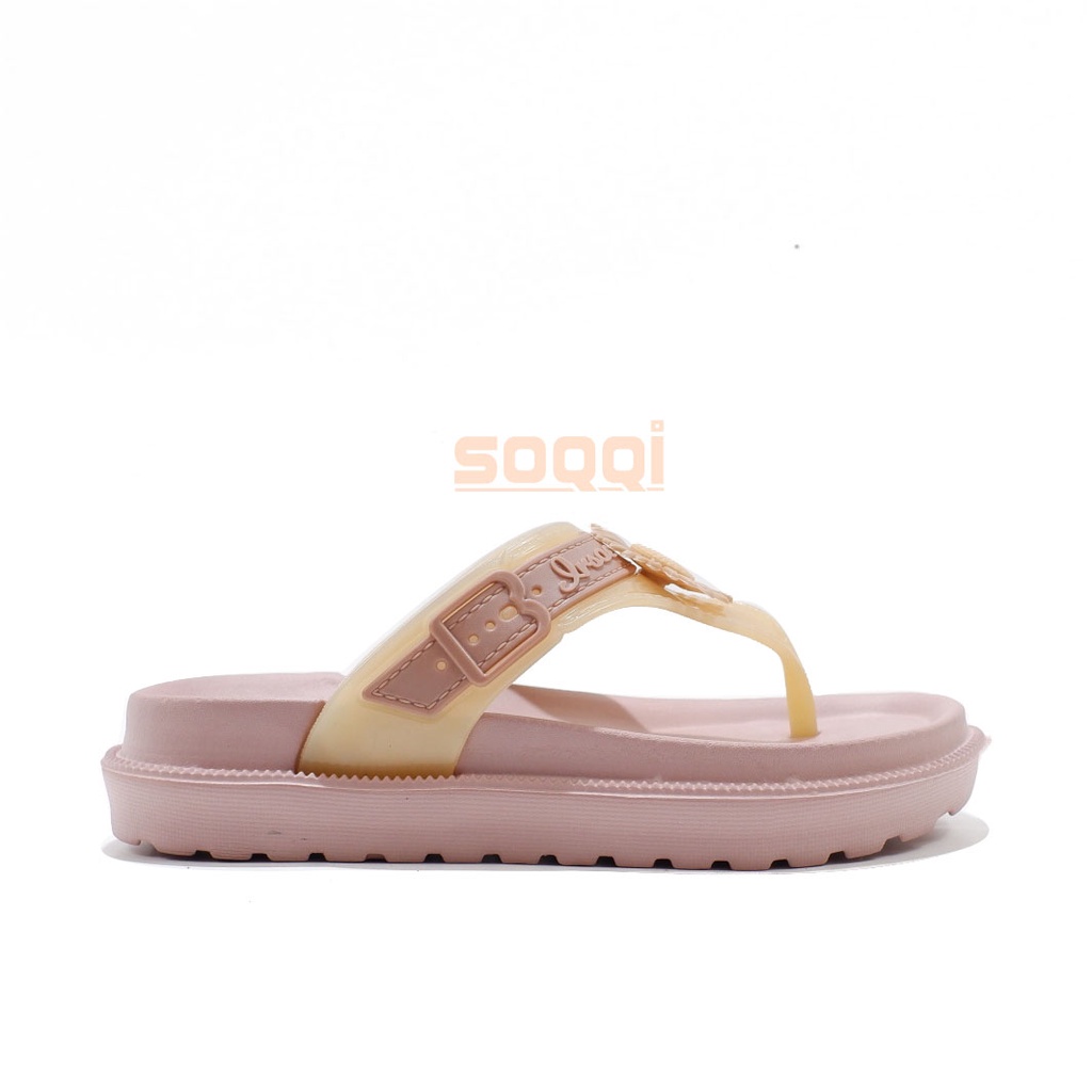 Sandal japit anak perempuan jelly import original sendal jepit karet anak-anak cewek gambar bunga branded irsoe 216 T - 216 K promo 24-35