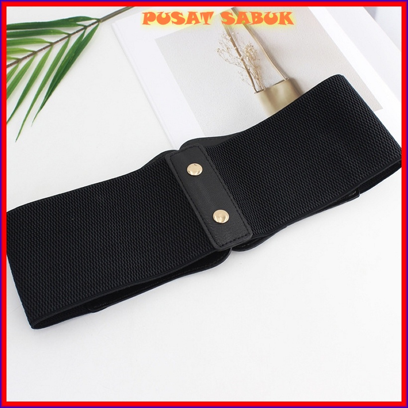 Belt Lebar Sabuk Wanita Obi Karet Women Ikat Pinggang Fashion Gesper Korset Cewek Korea Oby Besar Jumbo Big size Gasper Hitam Gemuk Cantik Mewah