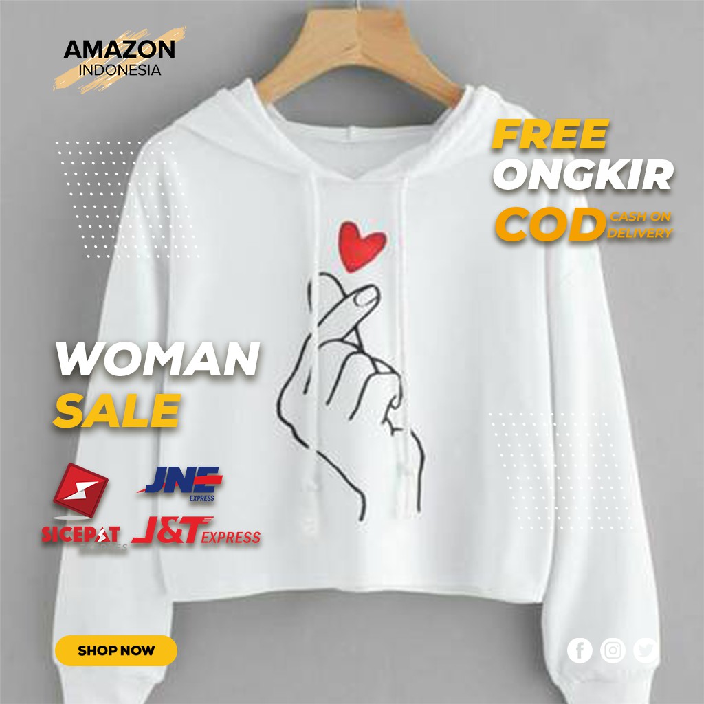 OUTERWEAR SWEATER HODIE SARANGHAE WANITA PEREMPUAN WARNA WHITE BAHAN BABYTERRY BAHAN DINGIN MURAH