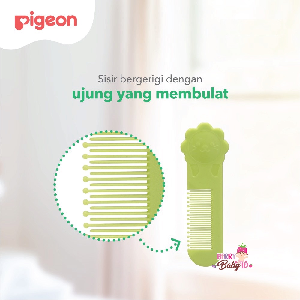 Pigeon Comb &amp; Brush Set - Paket 2 Sikat &amp; Sisir Lembut Rambut Bayi 0m+ Berry Mart