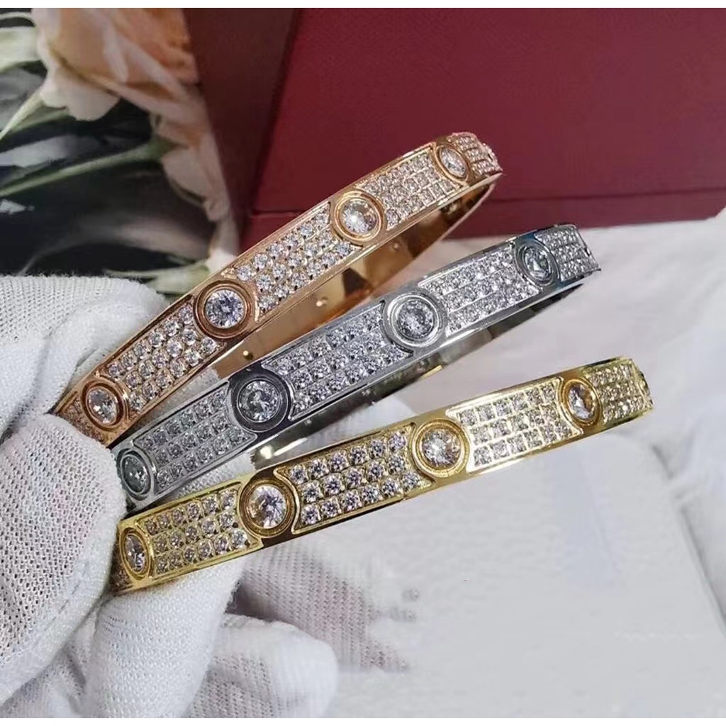 Cahaya Mewah Gypsophila Klasik Gelang Baja Titanium Gelang Modis Populer Gelang Anti Karat Emas Perempuan Perhiasan