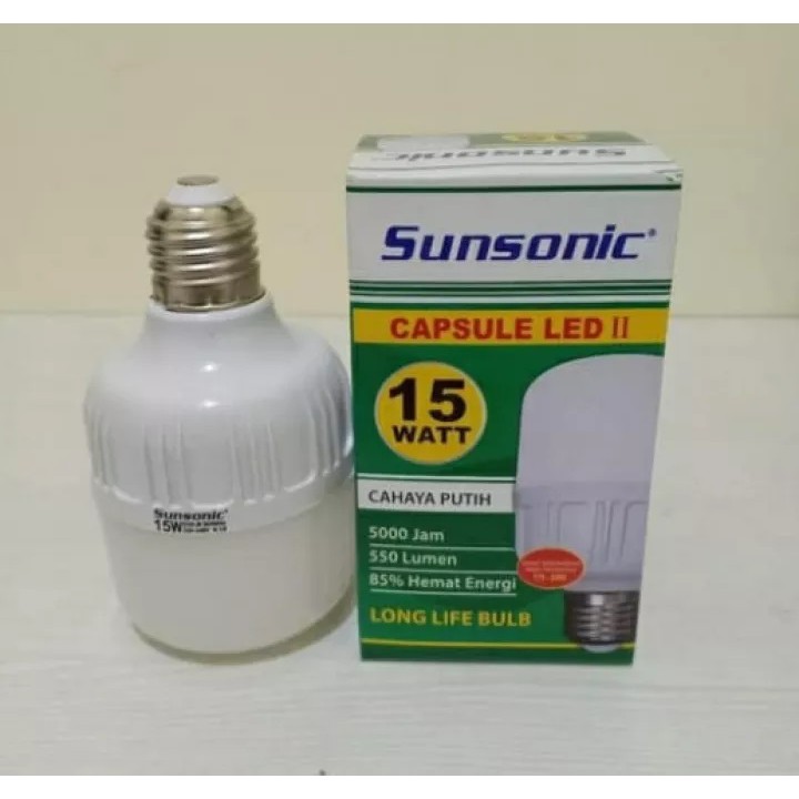 Lampu Sunsonic LED Capsule Kapsul Tabung 15W 15 Watt Cahaya Putih