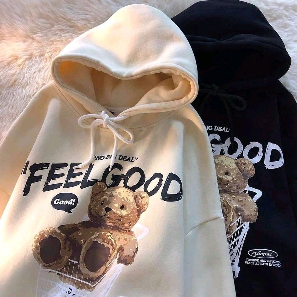 HOODIE WANITA FEELGOOD NO BIG DEAL SIZE M - XXL / HOODIE WANITA TEBAL