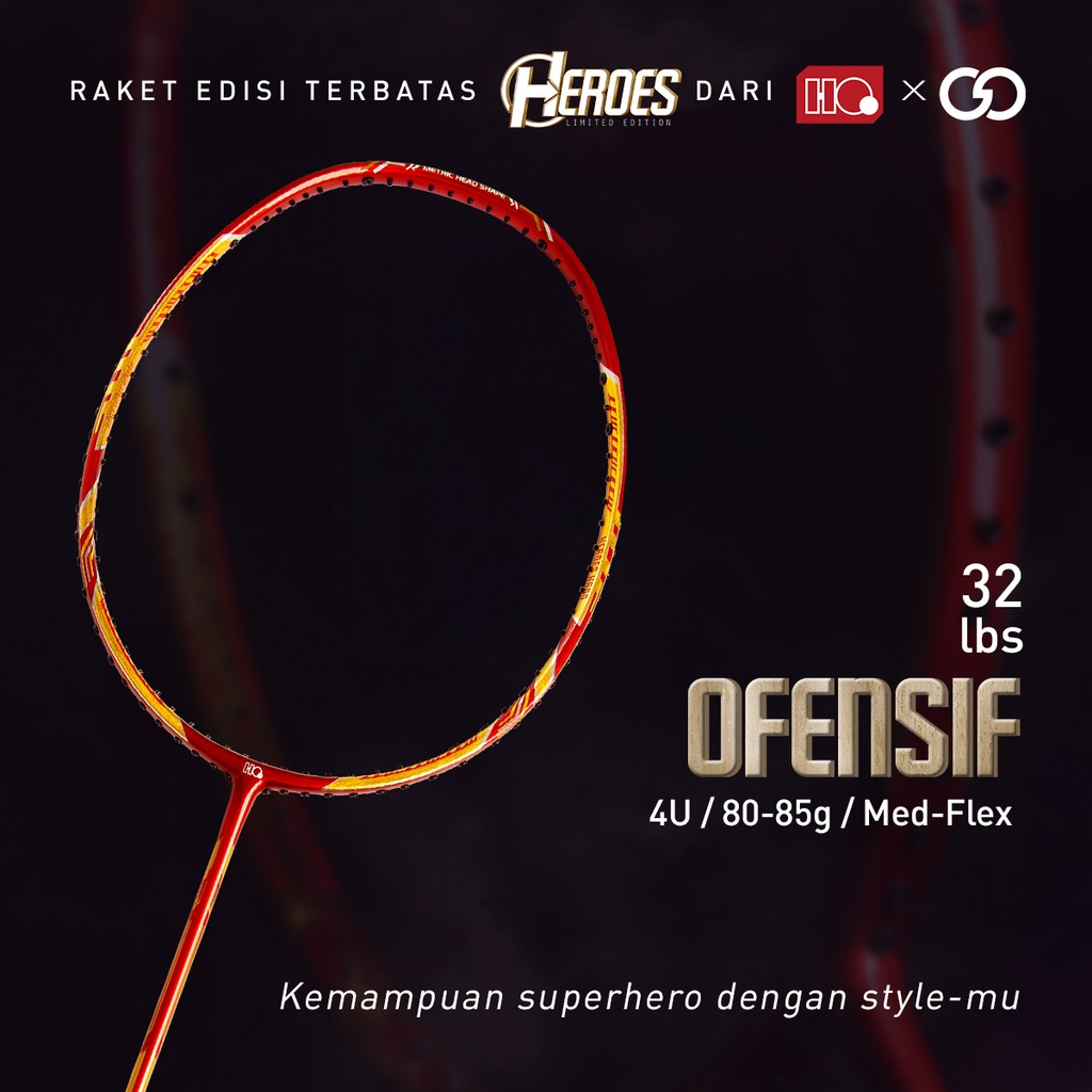 Hi-Qua Raket Badminton Bulutangkis Special Edition Arc Reactor The Heroes Medium Flex - Offense