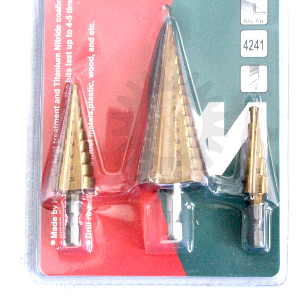 SH294 MAILTANK Mata Bor HSS Pagoda Piramid Step Drill Set 3pcs