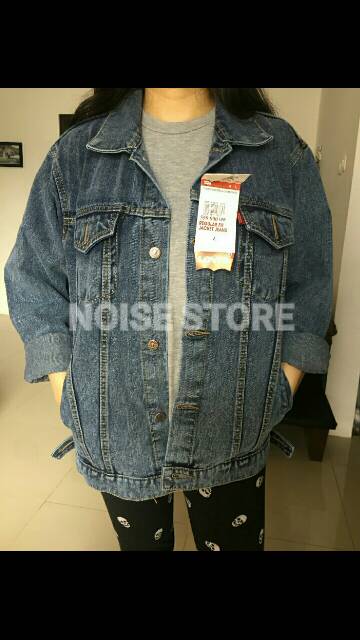 Jaket Jeans Oversize Snow Black Acid Blue Acid Tua Sanwash Sanwash Muda