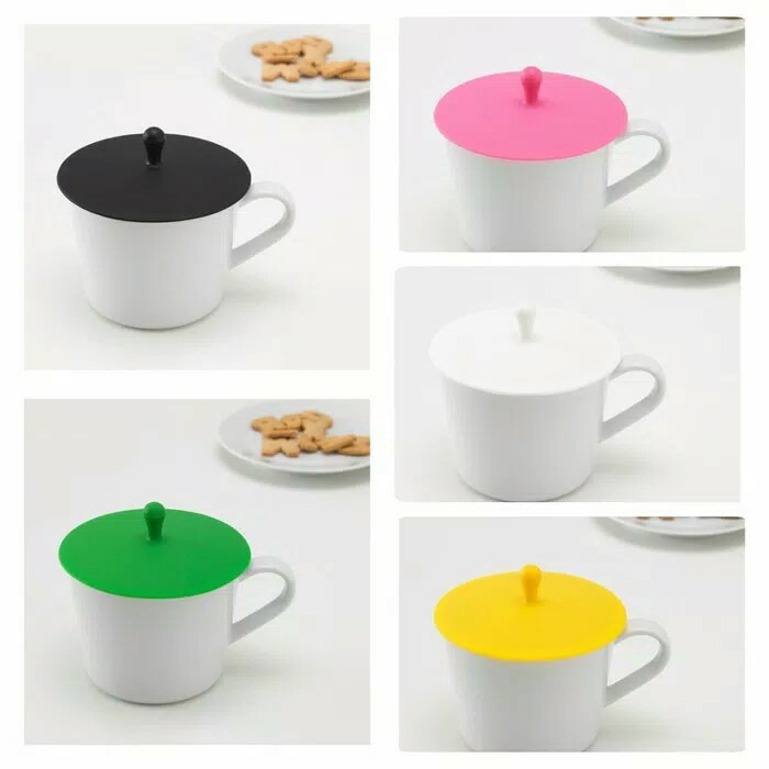 SMULFARE Penutup mug, silikon kuning / hijau / hitam / putih / pink