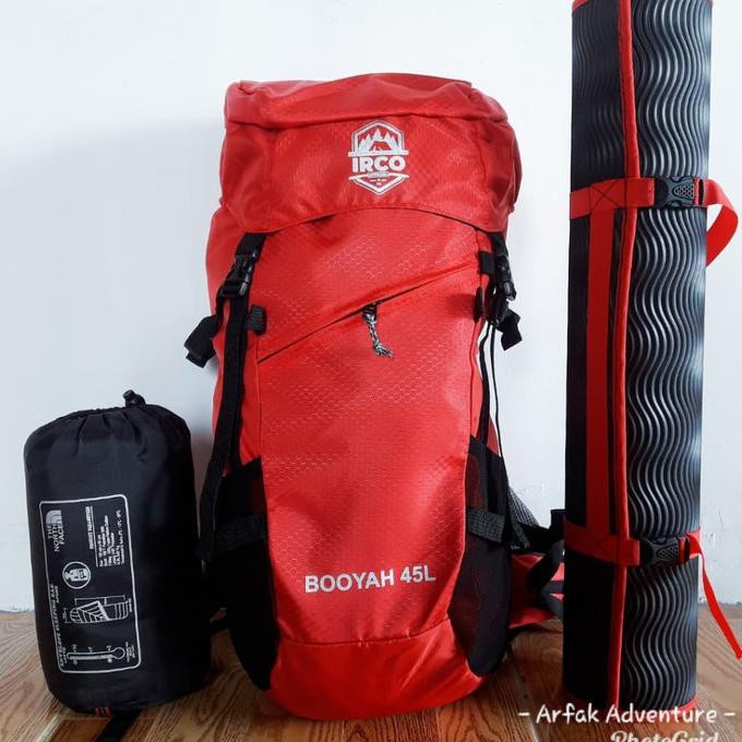 Paket Tas Ransel Semi Keril Carrier Irco 45 Ltr SB Bantal Matras Spon
